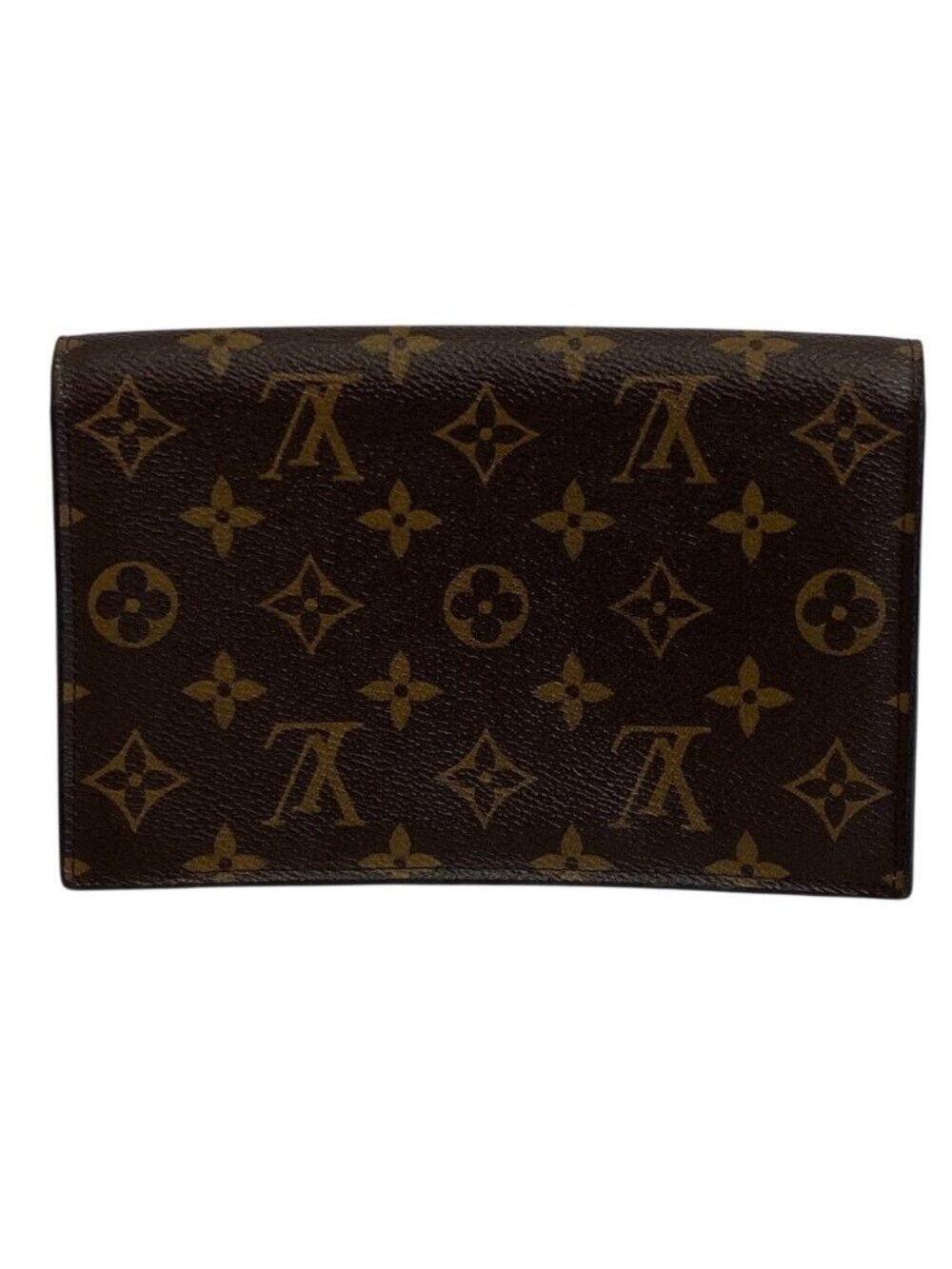 Louis Vuitton Monogram Portefeuille Flor Chain Shoulder Bag Leather Brown Pink